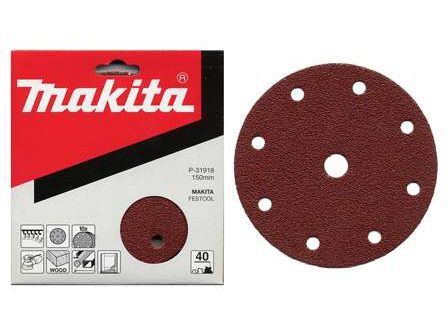 Hârtie șlefuită MAKITA Velcro 150 mm 9 găuri K100, 50 buc P-32605