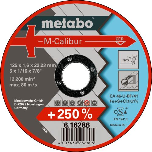 METABO Disc abraziv M-CALIBUR 115 x 1,6 x 22,23 INOX, TF 41 616285000