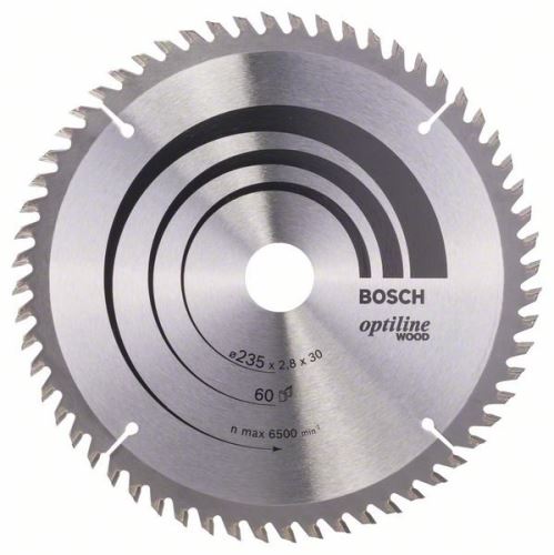 BOSCH Pânză de ferăstrău Optiline Wood 235 x 30/25 x 2,8 mm, 60 2608641192