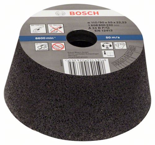 BOSCH Oală de șlefuit, conic - metal/fontă 90 mm, 110 mm, 55 mm, 24 1608600232