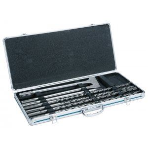 Set dălți și burghie MAKITA SDS-Max în carcasă de aluminiu: burghie 18, 20, 22, 25x540 mm, canin + 2x daltă plată 25 mm D-42494