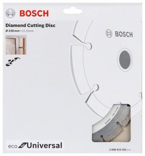 BOSCH Disc de tăiere cu diamant ECO Pentru Universal 115.x22.23x2.0x7 (10 buc) 2608615040