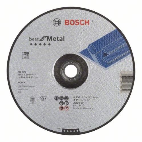 BOSCH Disc de tăiere profilat Best for Metal A 30 V BF, 230 mm, 2,5 mm 2608603531