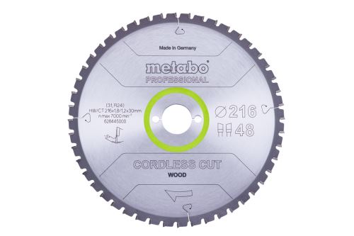 Pânză de ferăstrău METABO 216 x 30 mm, 48 dinți, 5°neg CordlessCutProf 628445000