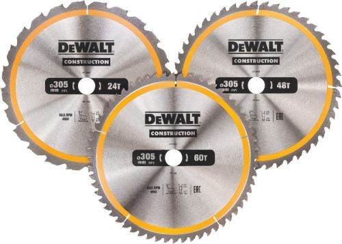 Set de lame de ferăstrău DeWALT (3 buc) 305 x 30 mm / 1 x DT1958, 1 x DT1959, 1 x DT1960 / DT1964