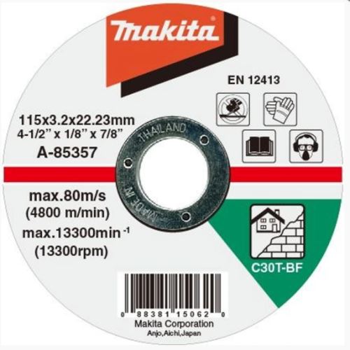 Piatra de taiere disc MAKITA 115x3x22 mm A-85357