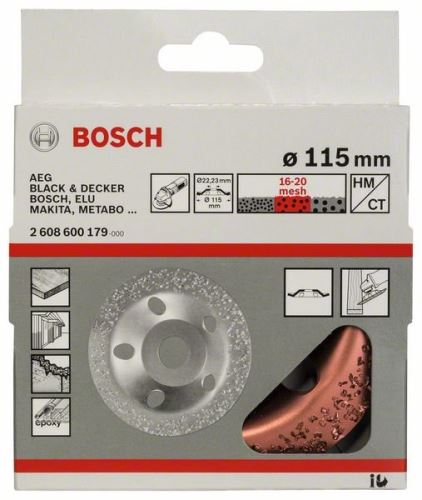 Roată oală din carbură BOSCH 115 x 22,23 mm; mediu, oblic 2608600179