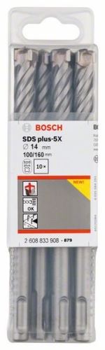 BOSCH Burghiu cu ciocan SDS-plus-5X 14 x 100 x 160 mm (10 buc) 2608833908