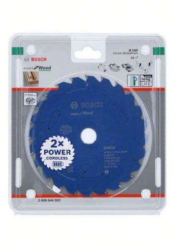 BOSCH Pânză de ferăstrău pentru ferăstrău cu acumulator; Expert pentru lemn 160x20x1,5/1x24T 2608644503