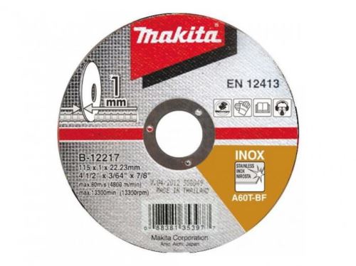 Disc de tăiere din oțel inoxidabil MAKITA 230x1,9x22,23 mm B-64618