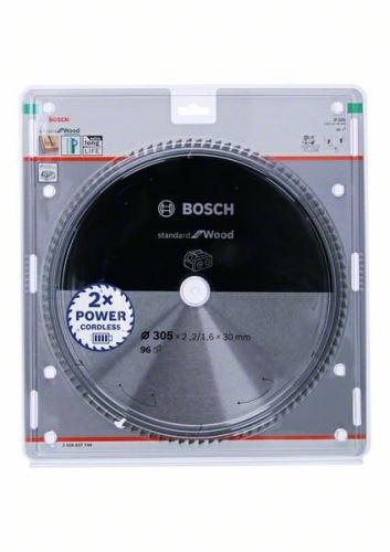 BOSCH Pânză de ferăstrău pentru ferăstrău cu acumulator; Standard pentru lemn 305x30x2,2/1,6x96T 2608837744