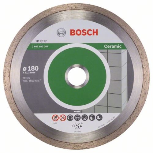 Disc de tăiere cu diamant BOSCH Standard pentru ceramică 180 x 22,23 x 1,6 x 7 mm 2608602204