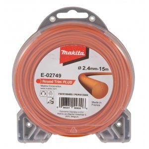 Snur MAKITA nailon Plus 2,4 mm, 15 m, portocaliu, rotund E-02749