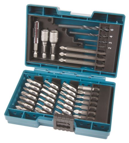 Set burghii si burghii MAKITA 36 buc in carcasa de plastic B-54106