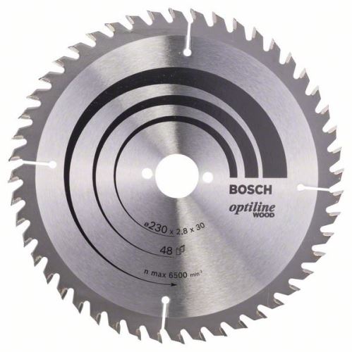 Pânză de ferăstrău BOSCH Optiline Wood 230 x 30 x 2,8 mm, 48 2608640629