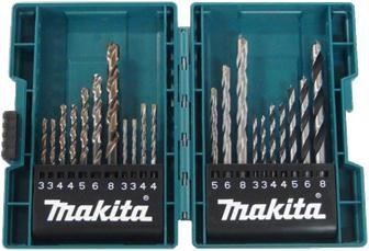 Set de burghie MAKITA pentru metal/lemn/zidarie 3-8 mm (1 fiecare), 21 buc B-44884