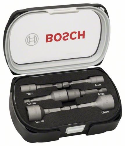 Set chei tubulare BOSCH 6 piese 50 mm; 6, 7, 8, 10, 12, 13 mm 2608551079