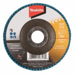 Disc clapete MAKITA 125x22,23 mm K80 Zirkon D-74245