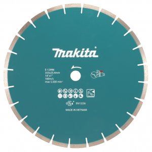 Disc diamantat de tăiere a betonului MAKITA 355x2,8x25,4 mm pentru mașini alimentate cu baterii E-12996