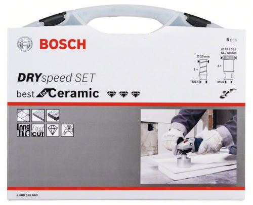 Set BOSCH 5 piese Diamond DrySpeed 68.0;51.0; 35,0;25,0;20,0 2608576669