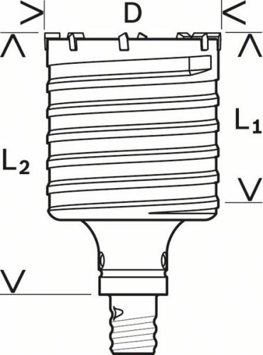 Burghiu BOSCH SDS-max 90mm, din două părți, cu filet 2608580523