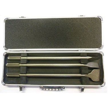 Set dălți MAKITA SDS-Max în carcasă de Al: canină 400 mm, daltă plată 25x400 mm, daltă plată 50x400 mm, 3 buc D-40543