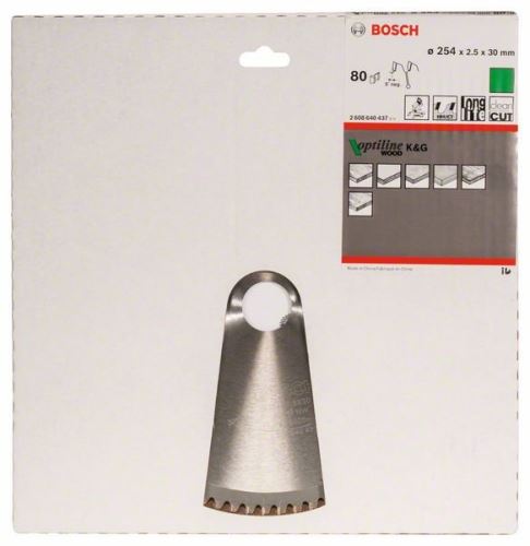 BOSCH Pânză de ferăstrău Optiline Wood 254 x 30 x 2,5 mm, 80 2608640437