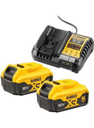 DeWALT Starter set încărcător + 2 baterii 18V 5.0Ah DCB1104P2