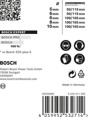 Set BOSCH EXPERT SDS plus-7X 5/6/6/8/10 mm, 5 buc 2608900197