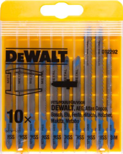 Set de pânze de ferăstrău DeWALT pentru metal / T118A, T118C, T118EOF, T118B, T127D / (10 buc) DT2292