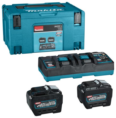 MAKITA Li-ion XGT 40V set 2 buc BL4080F+1 buc încărcător dublu DC40RB+1 buc Makpac 191Y97-1