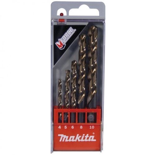 Set burghie metal MAKITA HSS-G DIN 338, Tip N, 118°, Mforce 4/5/6/8/10 mm, 5 buc D-30508