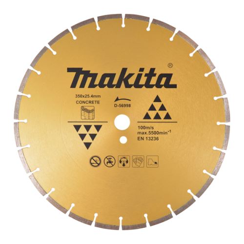 Disc diamantat de tăiere a betonului MAKITA 350x3x25,4 mm D-56998