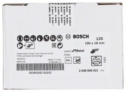 Disc abraziv din fibre BOSCH; 100 x 16 mm, K120 2608606921