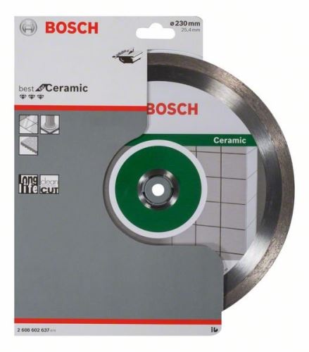 Disc de tăiere cu diamant BOSCH Best for Ceramic 230 x 25,40 x 2,4 x 10 mm 2608602637